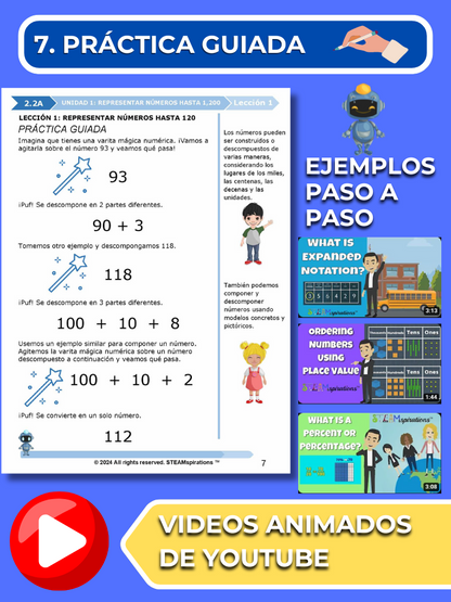 ¡Mathtástico! 2do Grado Unidad 1: Representación De Números Hasta 1,200 - Libro Electrónico