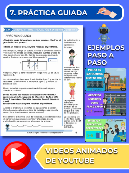 ¡Mathtástico! 3er Grado Unidad 11: Multiplicación y División - Libro Electrónico