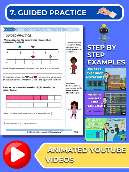 Mathtastico! 3rd Grade Math Bundle Unit 4 Comparing Fractions - E-Book