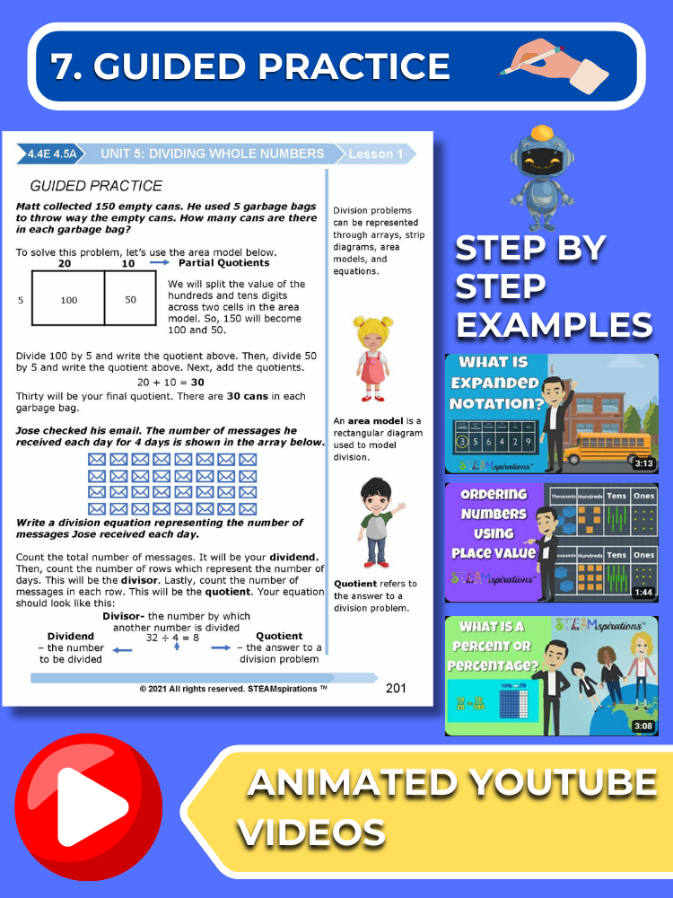 Mathtastico! 4th Grade Math Bundle Unit 5 Dividing Whole Numbers - E-Book