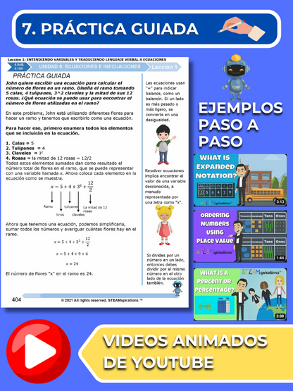 ¡Mathtástico! 6to Grado Unidad 8: Ecuaciones e Inecuaciones - Libro Electrónico