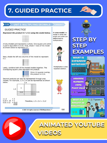 Mathtastico! 5th Grade Math Bundle Unit 5 Multiplying Decimals - E-Book