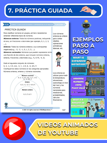 ¡Mathtástico! 6to Grado Unidad 3: Clasificación de Números y Comprender el Valor Absoluto - Libro Electrónico