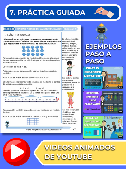 ¡Mathtástico! 3er Grado Unidad 7: Base De La Multiplicación - Libro Electrónico