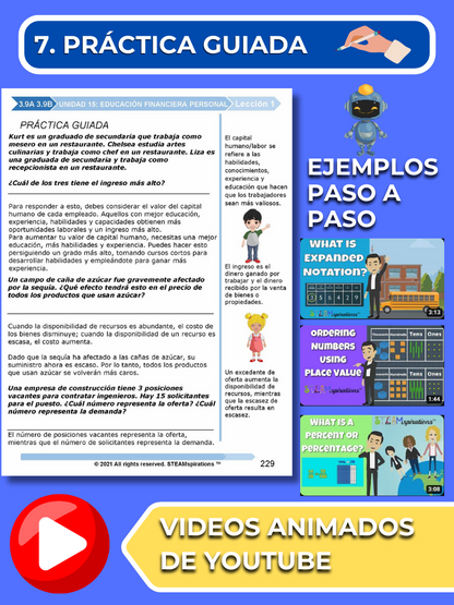 ¡Mathtástico! 3er Grado Unidad 15: Educación Financiera Personal - Libro Electrónico