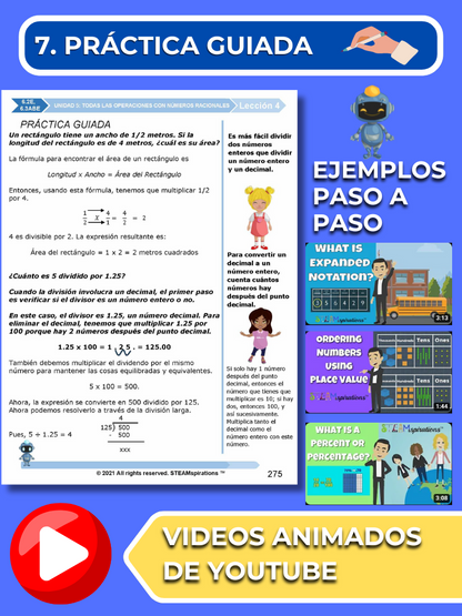 ¡Mathtástico! 6to Grado Unidad 5: Todas las Operaciones con Números Racionales - Libro Electrónico