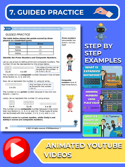 Mathtastico 5th Grade Math Bundle Unit 2 Simplifying Expressions-Problem Solving - E-Book