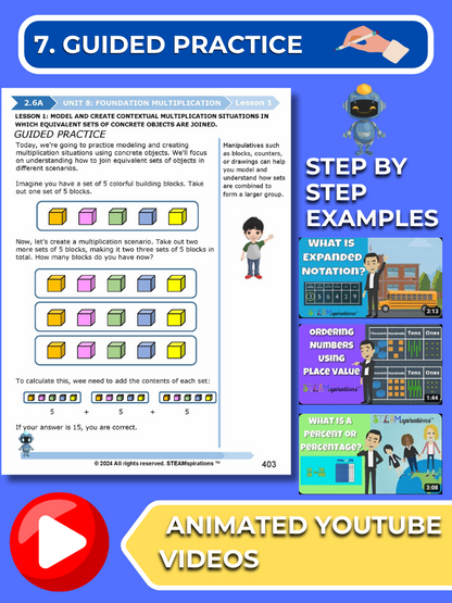 Mathtastico! 2nd Grade Math Bundle Unit 8 Foundation Multiplication  - E-Book