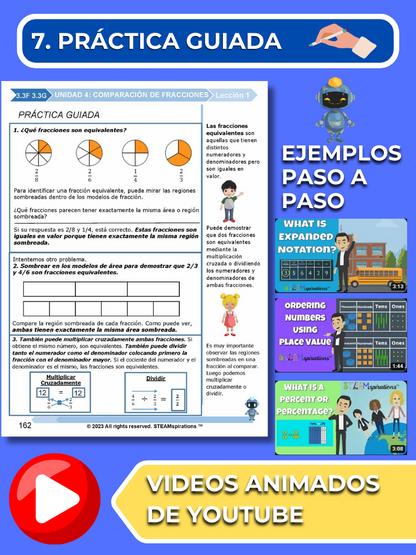 ¡Mathtástico! 3er Grado Unidad 4: Comparación De Fracciones - Libro Electrónico