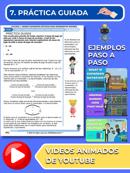 ¡Mathtástico! 6to Grado Unidad 9: Comprender Las Razones, Tasas y Proporciones - Libro Electrónico