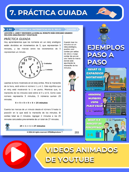 ¡Mathtástico! 2do Grado Unidad 14: Matemáticas En El Reloj - Libro Electrónico