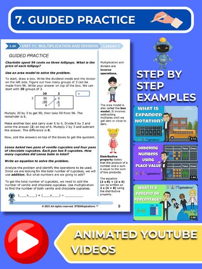 Mathtastico! 3rd Grade Math Bundle Unit 11 (Multiplication & Division) - E-Book