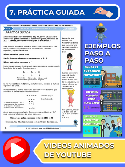 ¡Mathtástico! 6to Grado Unidad 10: Dominar Razones y Tasas - Libro Electrónico