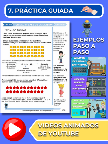 ¡Mathtástico! Paquete de Matemáticas de 3er Grado Unidad 9: Base De La División - Libro Electrónico