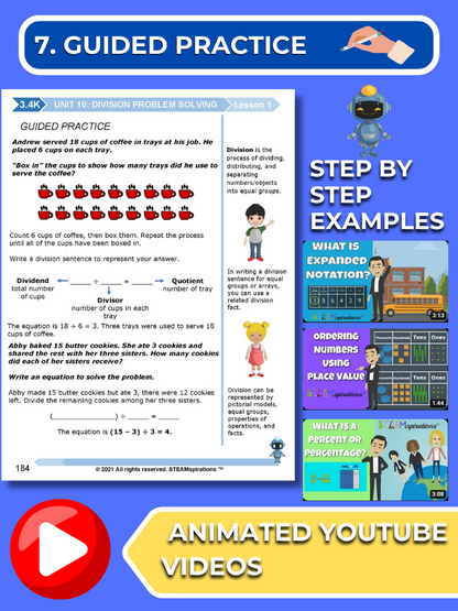 Mathtastico! 3rd Grade Math Bundle Unit 10 (Division Problem Solving) - E-Book