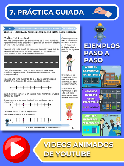 ¡Mathtástico! 2do Grado Unidad 2: Números Enteros en una Recta Numérica - Libro Electrónico