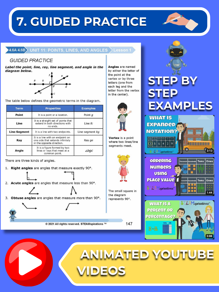 Mathtastico! 4th Grade Math Bundle Unit 11 Points, Lines, And Angles - E-Book