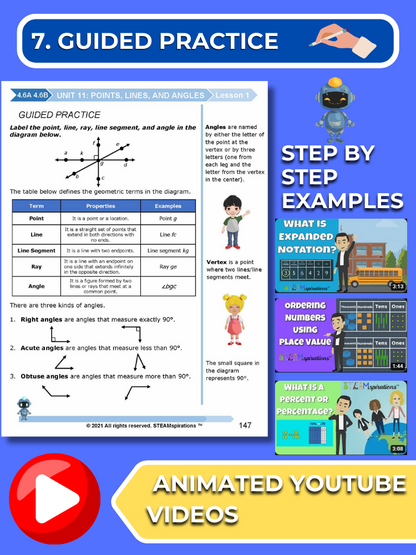 Mathtastico! 4th Grade Math Bundle Unit 11 Points, Lines, And Angles - E-Book