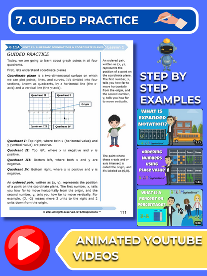 Mathtastico! 6th Math Unit 12 Algebraic Foundations & Coordinate Planes - E-Book