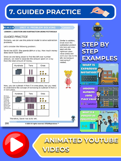 Mathtastico! 2nd Grade Math Bundle Unit 4 Problem Solving - E-Book