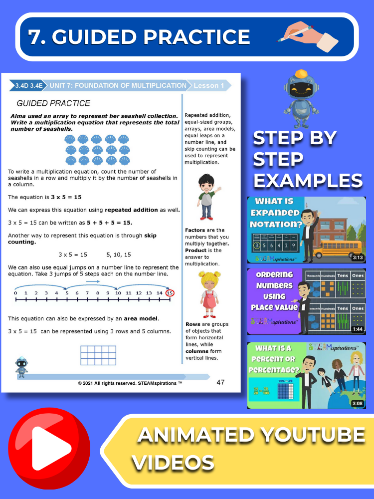 Mathtastico! 3rd Grade Math Bundle Unit 7 (Foundation of Multiplication) - E-Book