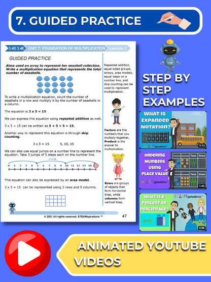 Mathtastico! 3rd Grade Math Bundle Unit 7 (Foundation of Multiplication) - E-Book