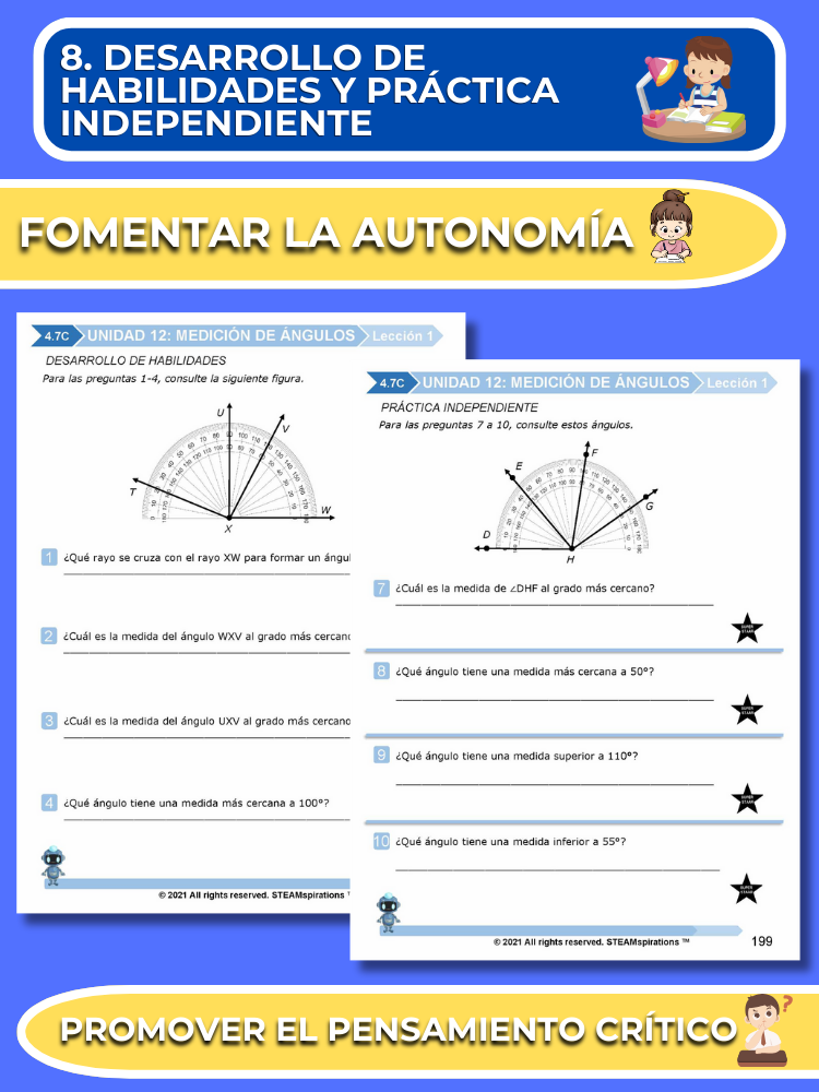 ¡Mathtástico! Paquete de Matemáticas de 4to Grado Unidad 12: ÁNGULOS DE MEDICIÓN - Libro Electrónico