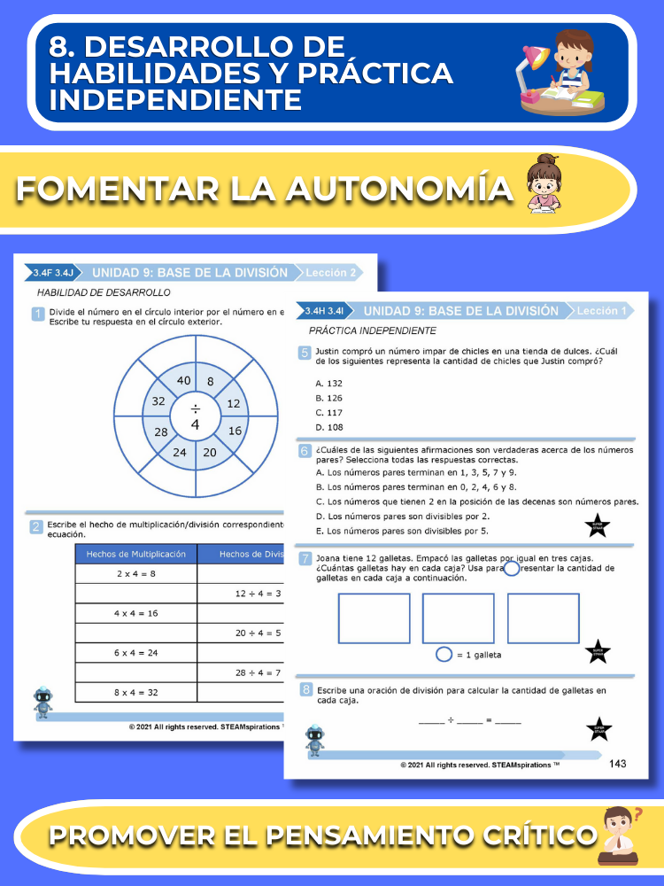 ¡Mathtástico! Paquete de Matemáticas de 3er Grado Unidad 9: Base De La División - Libro Electrónico