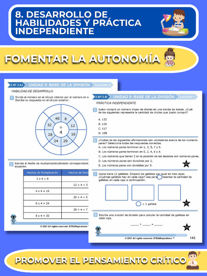 ¡Mathtástico! Paquete de Matemáticas de 3er Grado Unidad 9: Base De La División - Libro Electrónico