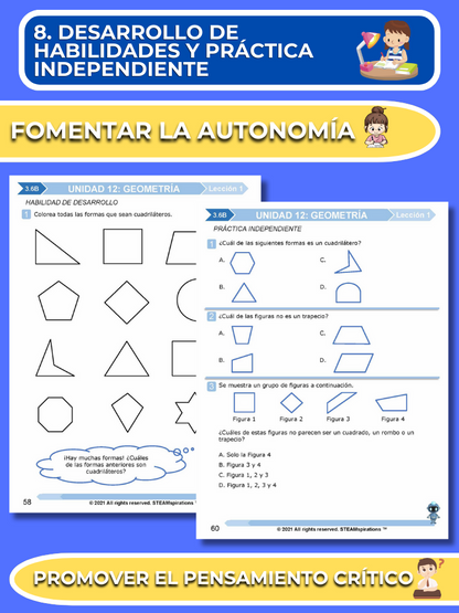 ¡Mathtástico! Paquete de Matemáticas de 3er Grado Unidad 12: Geometría - Libro Electrónico