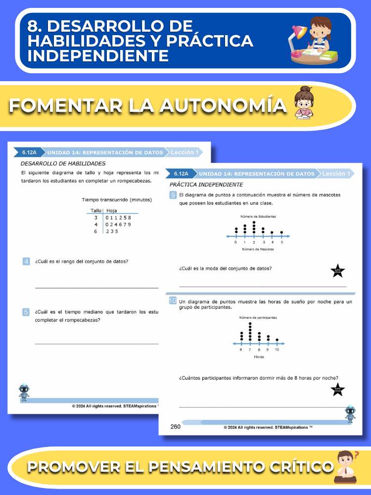 ¡Mathtástico! 6to Grado Unidad 14: Representación De Datos- Libro Electrónico