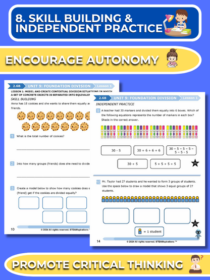 Mathtastico! 2nd Grade Math Bundle Unit 9 Foundation Division - E-Book