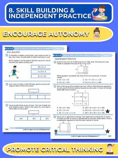 Mathtastico! 4th Grade Math Bundle Unit 4 Multiplying Whole Numbers - E-Book