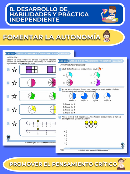 ¡Mathtástico! 3er Grado Unidad 4: Comparación De Fracciones - Libro Electrónico