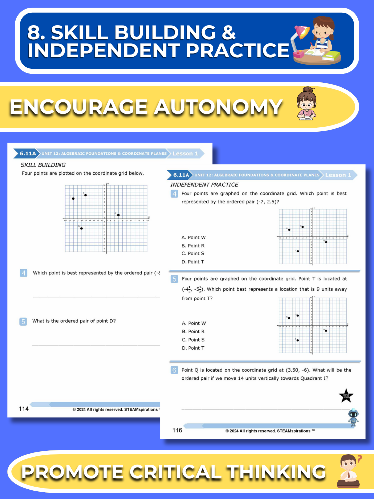 Mathtastico! 6th Math Unit 12 Algebraic Foundations & Coordinate Planes - E-Book