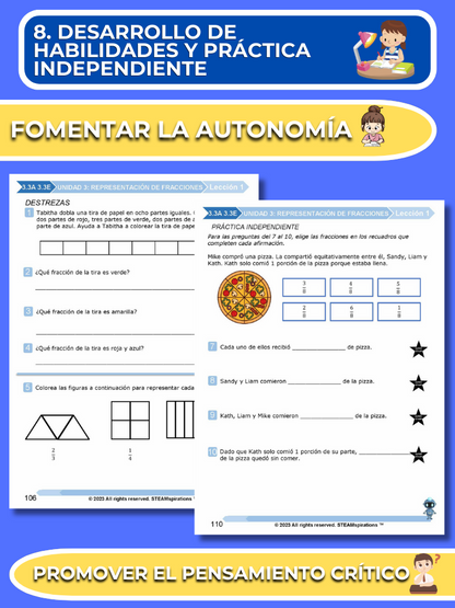 ¡Mathtástico! 3er Grado Unidad 3: Representación De Fracciones - Libro Electrónico