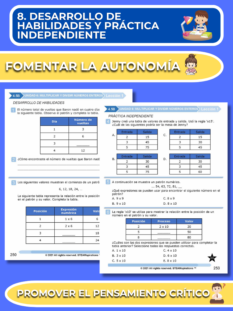 ¡Mathtástico! 4to Grado Unidad 6: MULTIPLICAR Y DIVIDIR NÚMEROS ENTEROS - Libro Electrónico