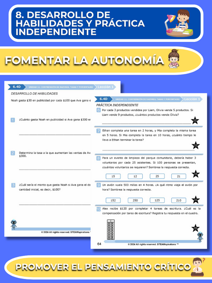 ¡Mathtástico! 6to Grado Unidad 11: Entendiendo Razones, Tasas y Porcentajes- Libro Electrónico