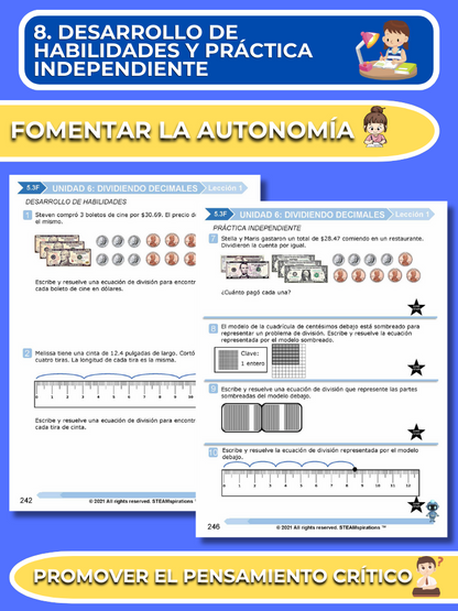 ¡Mathtástico! 5to Grado Unidad 6: DIVISIÓN DE DECIMALES - Libro Electrónico