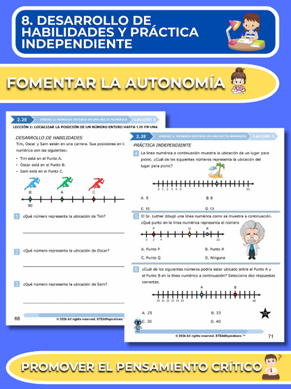 ¡Mathtástico! 2do Grado Unidad 2: Números Enteros en una Recta Numérica - Libro Electrónico