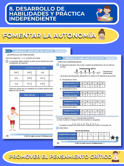 ¡Mathtástico! Paquete de Matemáticas de 4to Grado Unidad 9: ANÁLISIS DE DATOS - Libro Electrónico