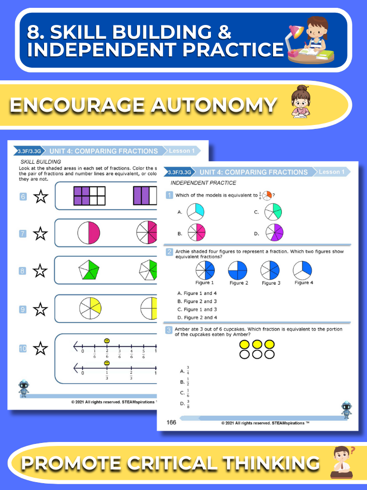 Mathtastico! 3rd Grade Math Bundle Unit 4 Comparing Fractions - E-Book