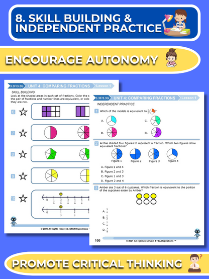 Mathtastico! 3rd Grade Math Bundle Unit 4 Comparing Fractions - E-Book