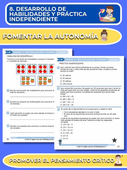 ¡Mathtástico! 3er Grado Unidad 11: Multiplicación y División - Libro Electrónico