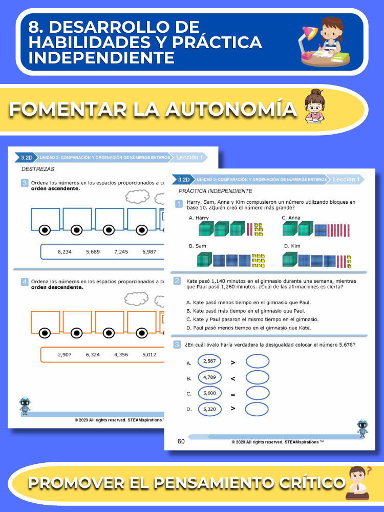 ¡Mathtástico! 3er Grado Unidad 2: Comparación Y Ordenación De Números Enteros - Libro Electrónico