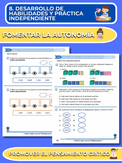 ¡Mathtástico! 3er Grado Unidad 2: Comparación Y Ordenación De Números Enteros - Libro Electrónico