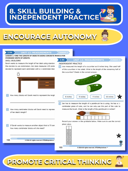 Mathtastico! 2nd Grade Math Bundle Unit 12 Measurements - E-Book