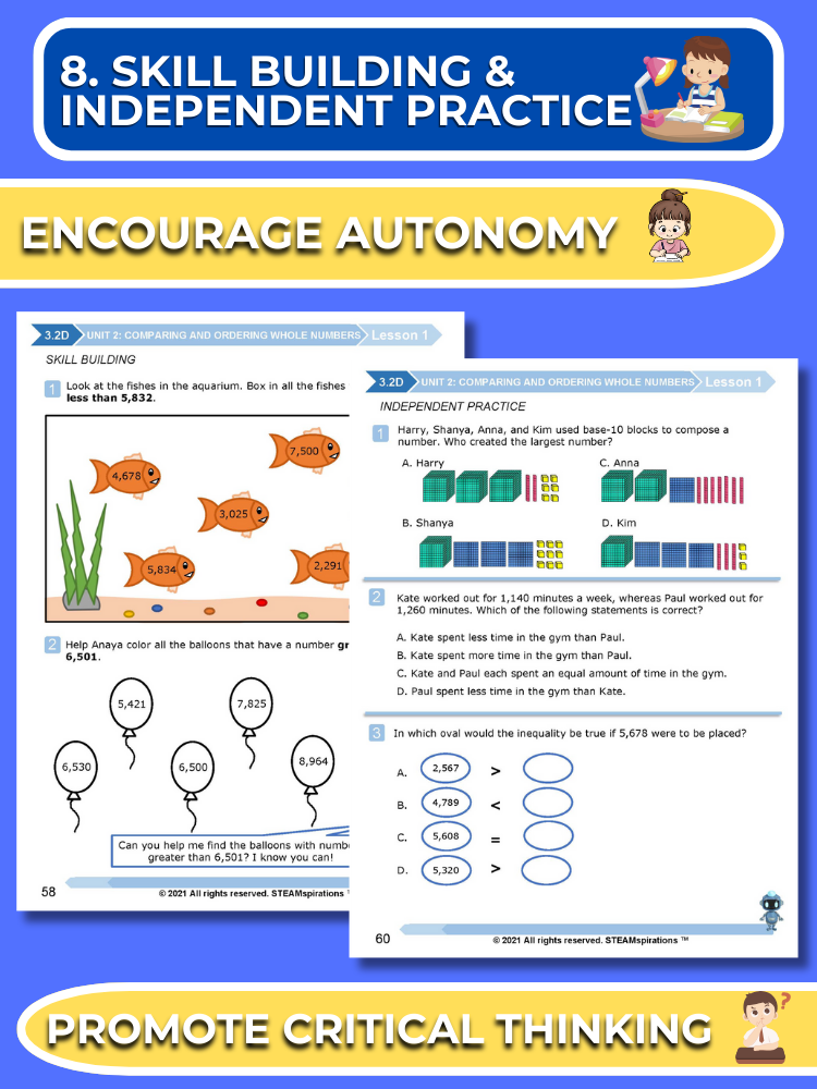 Mathtastico! 3rd Grade Math Bundle Unit 2 Compare and Order Whole Numbers - E-Book