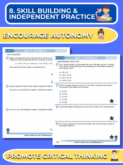 Mathtastico! 5th Grade Math Bundle Unit 3 Decimals - E-Book