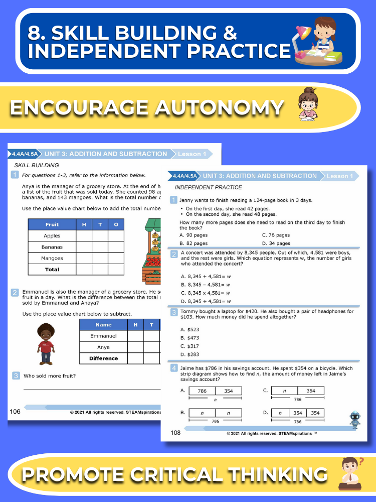 Mathtastico! 4th Grade Math Bundle Unit 3 Addition & Subtraction - E-Book